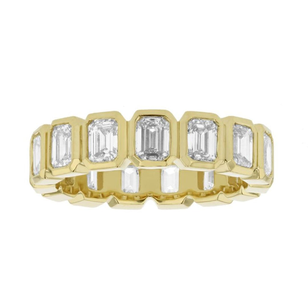 Lab-Grown Emerald Bezel Eternity Band