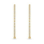 Lab Grown Round Diamond Hoop Earrings - 3.00"
