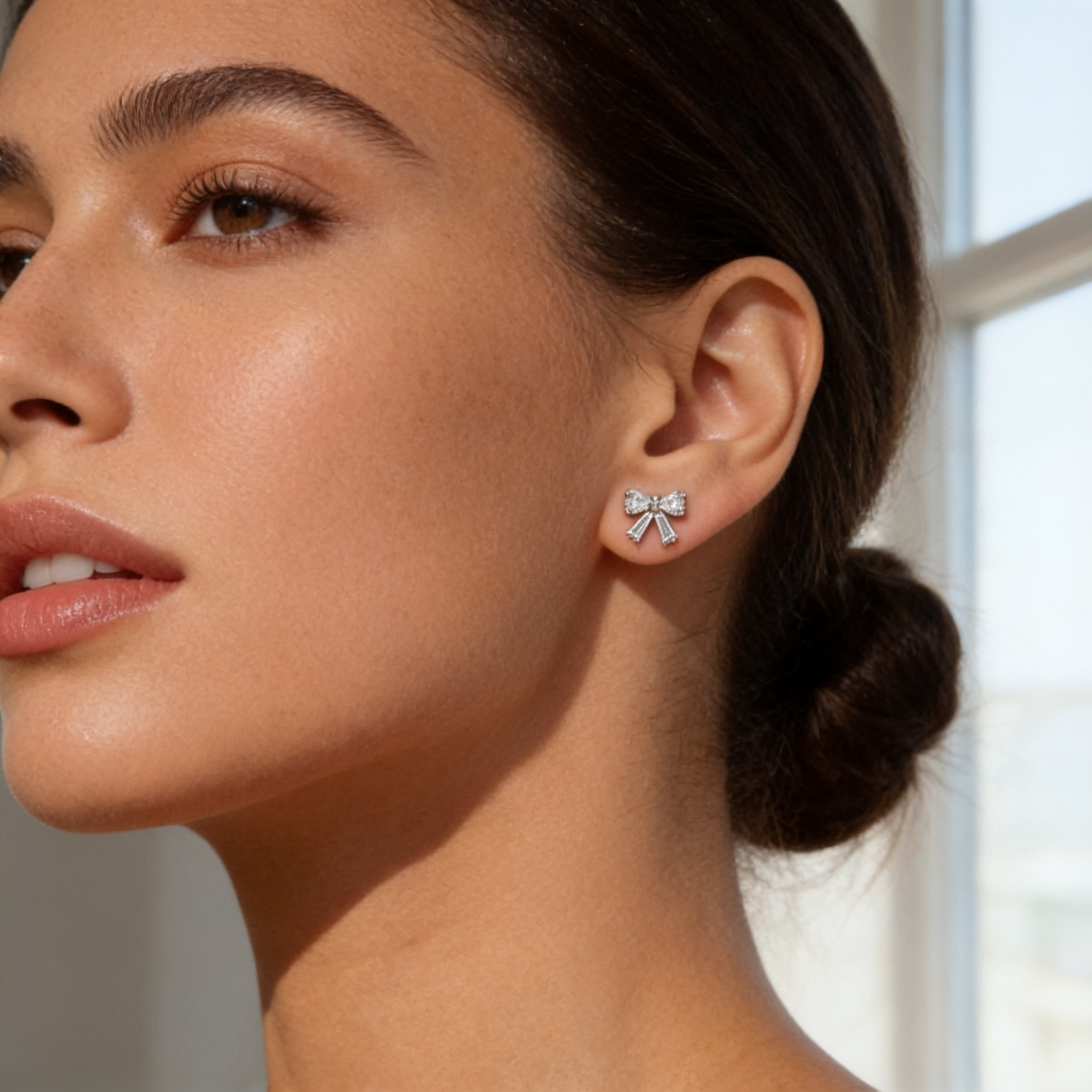 Baguette Bow Studs by AZ Essentials