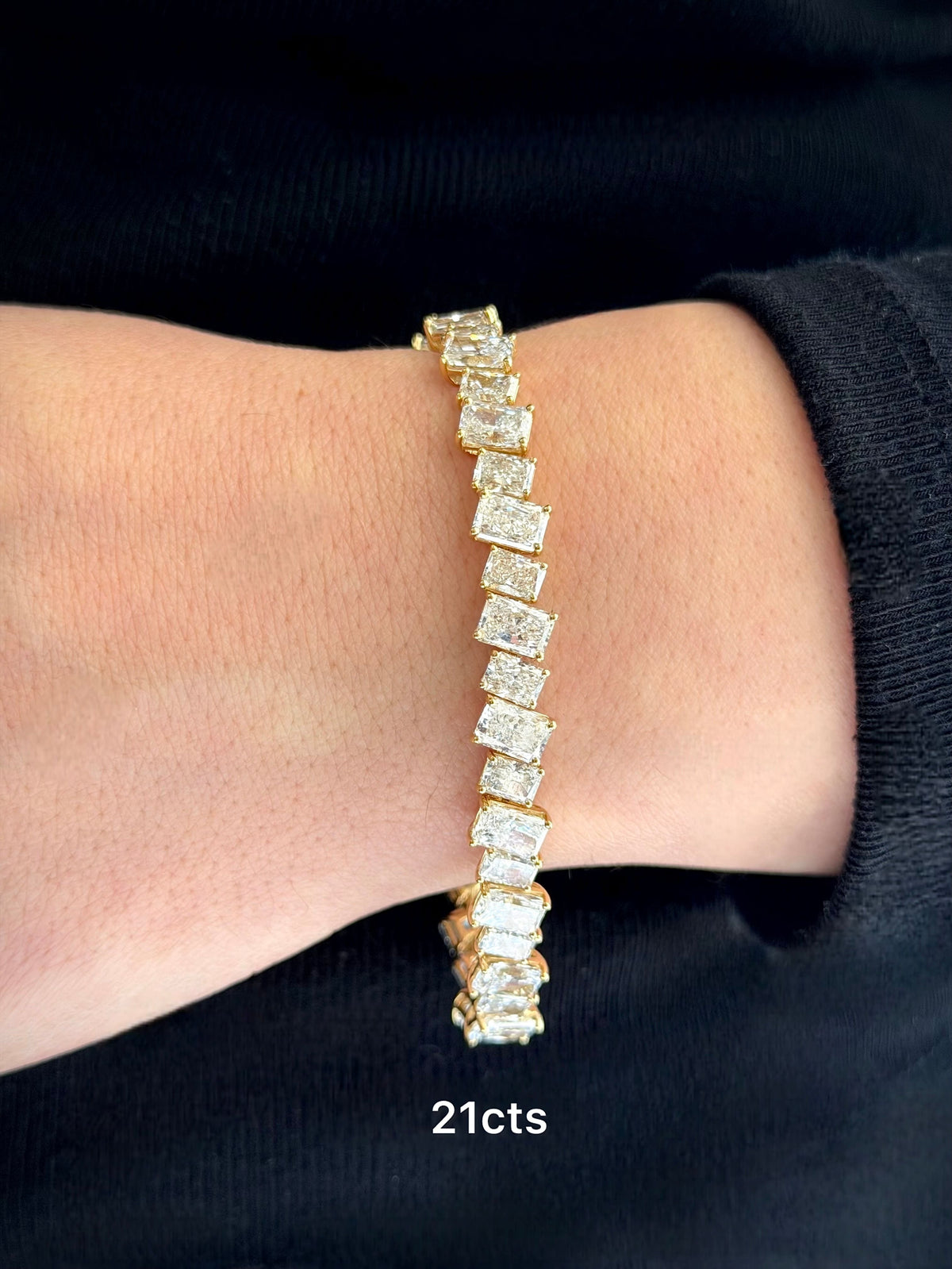 Lab Grown Slanted Radiant Diamond Bracelet