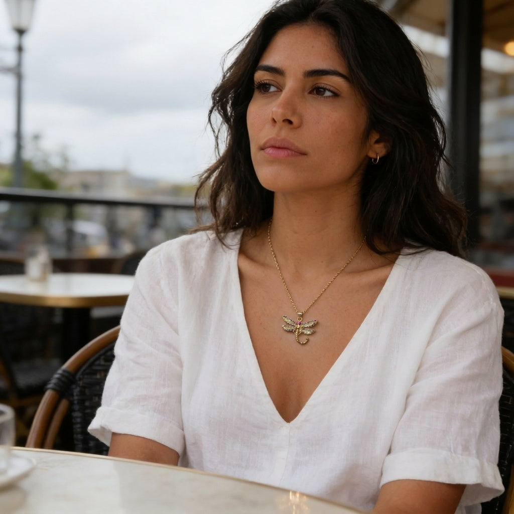Multicolor Dragonfly Necklace by AZ Essentials
