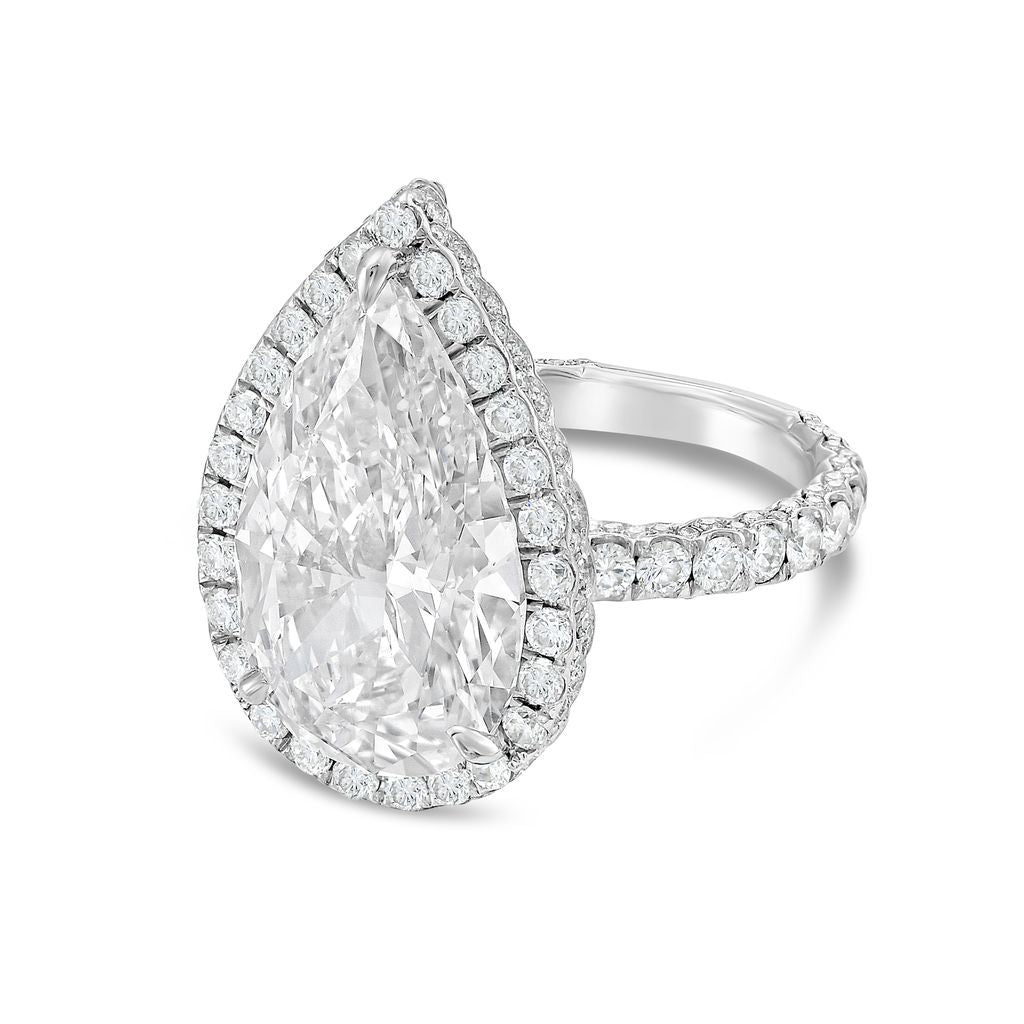 7.68ct Pear-Shaped Diamond Halo Ring, Platinum