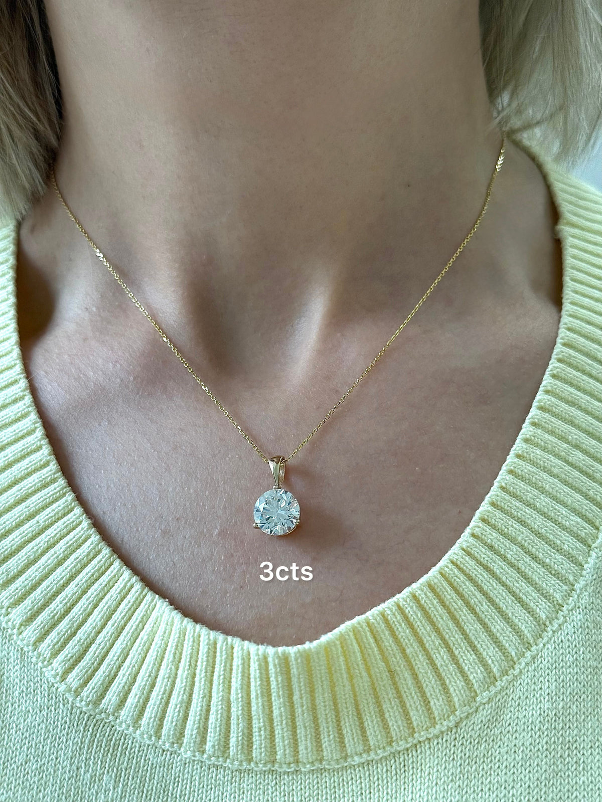 Lab-Grown Solitaire On Bail Diamond Pendant