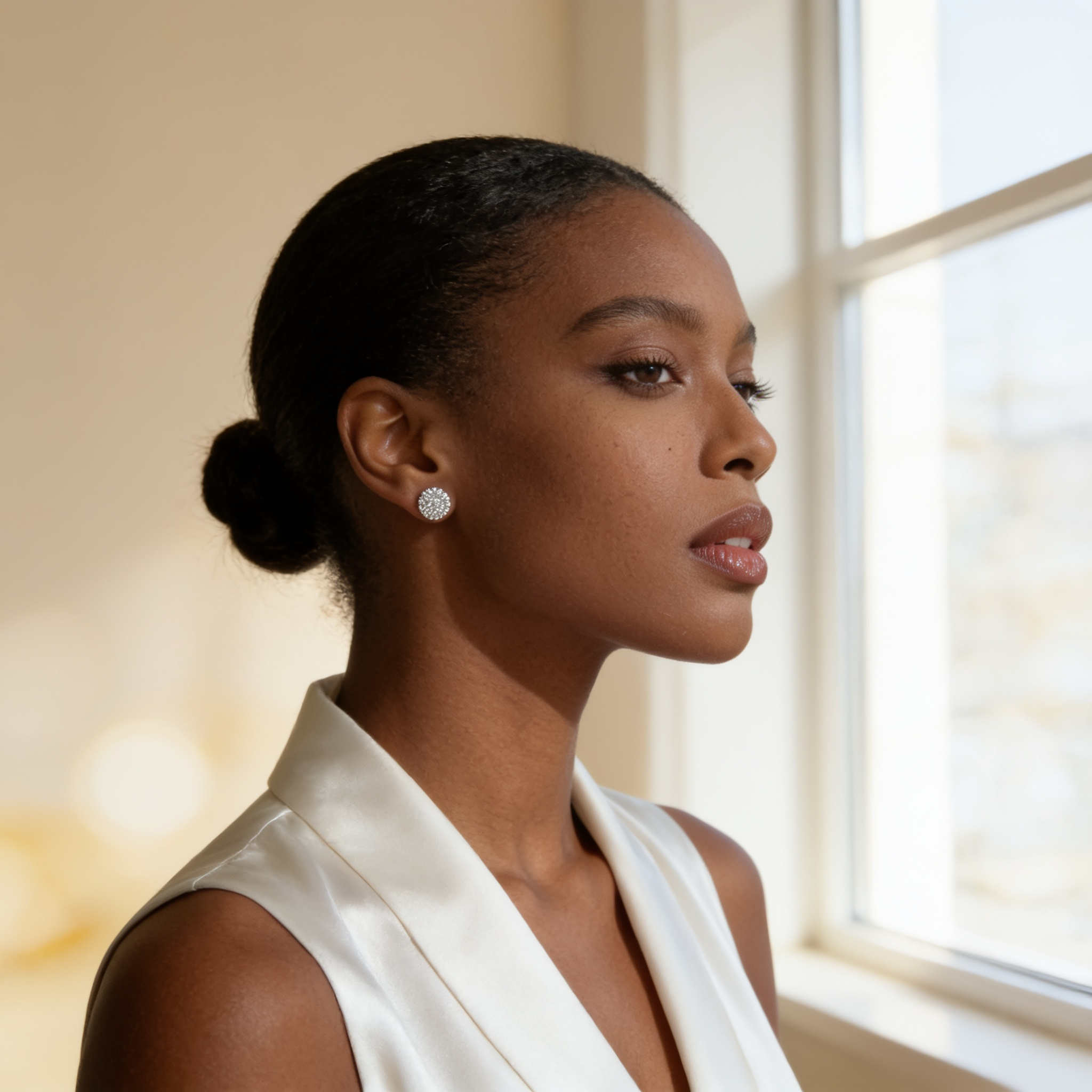 Classic Round Pavé Studs by AZ Essentials