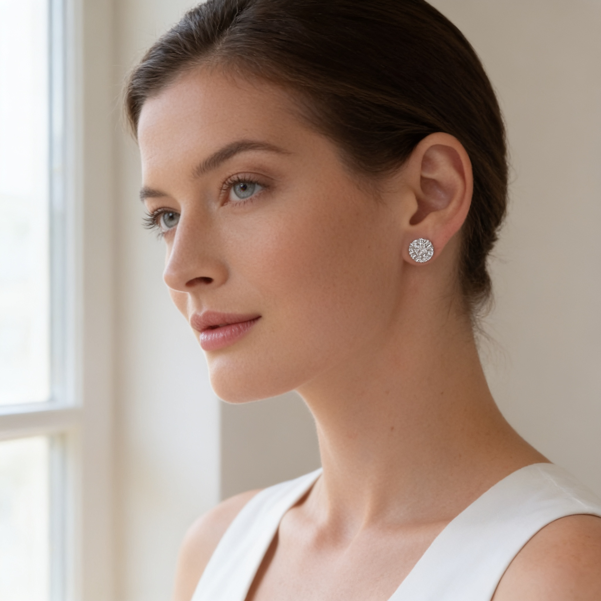 Classic Round Pavé Studs by AZ Essentials