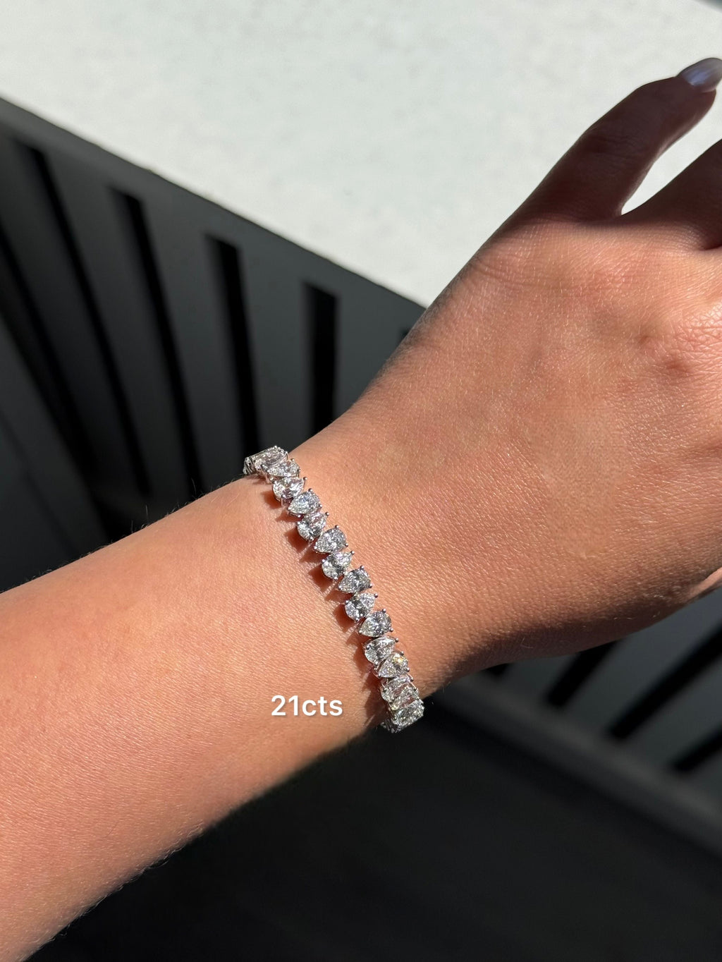 Lab Grown Pear Diamond Tennis Bracelet