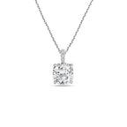 Lab-Grown Cushion Diamond Pendant with Diamond Bail