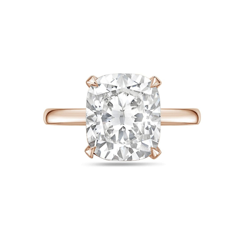 Lab-Grown Cushion-Cut Diamond Solitaire Engagement Ring