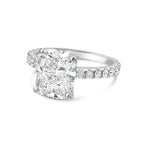 Lab-Grown Cushion Cut Diamond Pavé Engagement Ring, 18K Gold