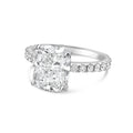Lab-Grown Cushion Cut Diamond Pavé Engagement Ring