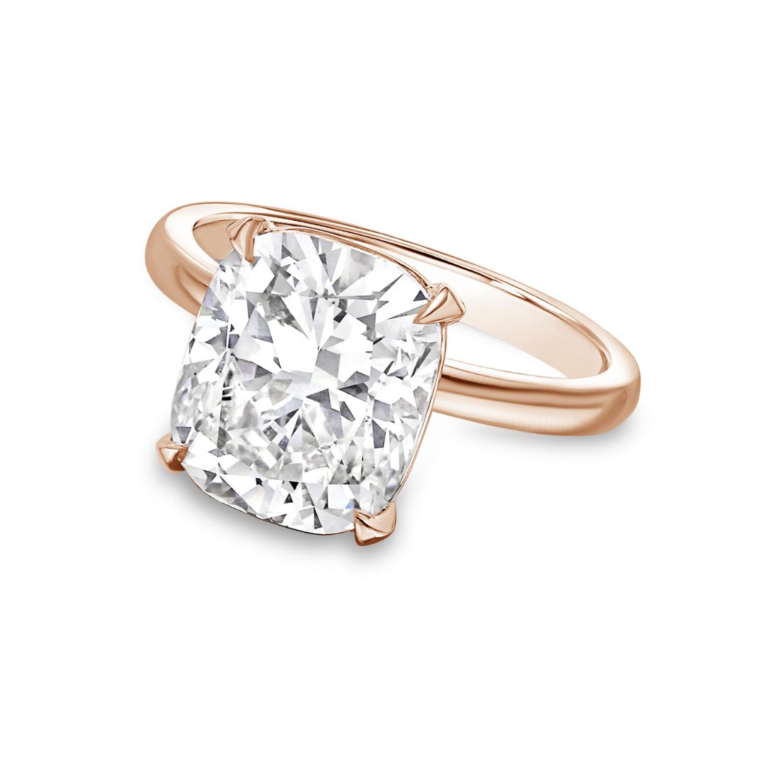 Lab-Grown Cushion-Cut Diamond Solitaire Engagement Ring