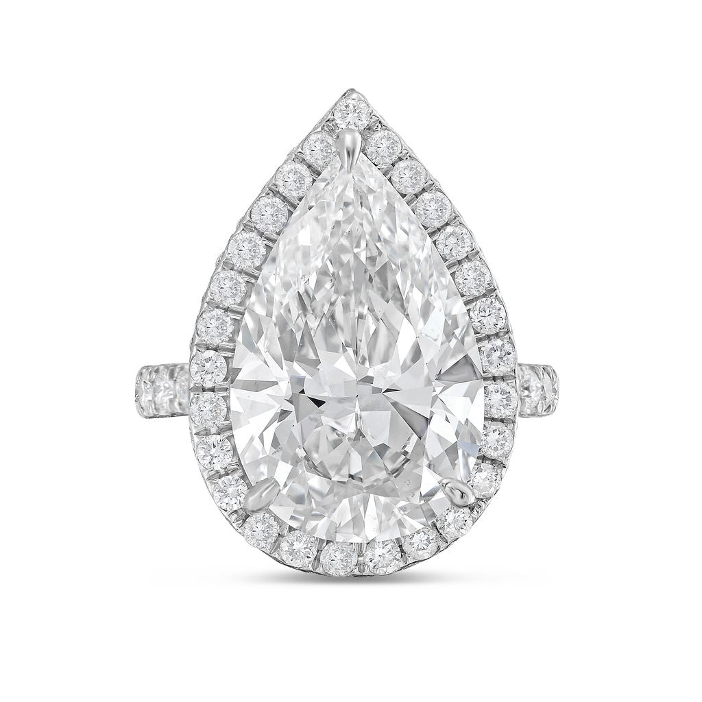 7.68ct Pear-Shaped Diamond Halo Ring, Platinum