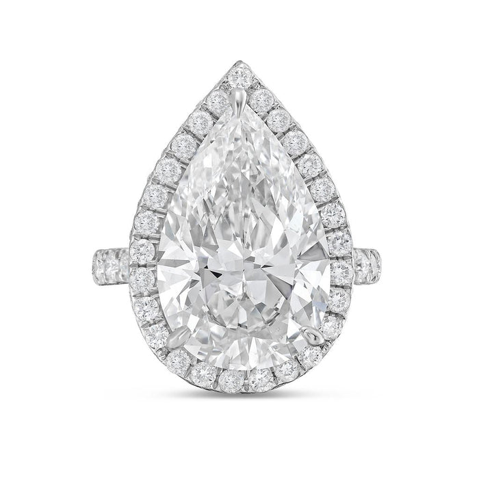 7.68ct Pear-Shaped Diamond Halo Ring, Platinum