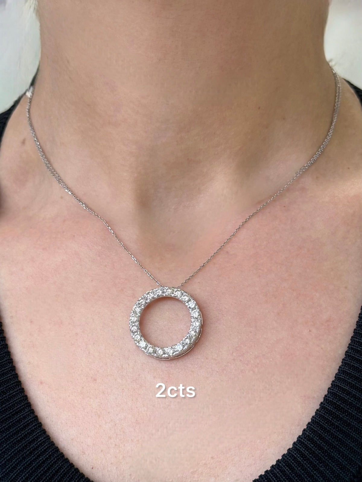 Lab Grown Open Circle Diamond Pendant