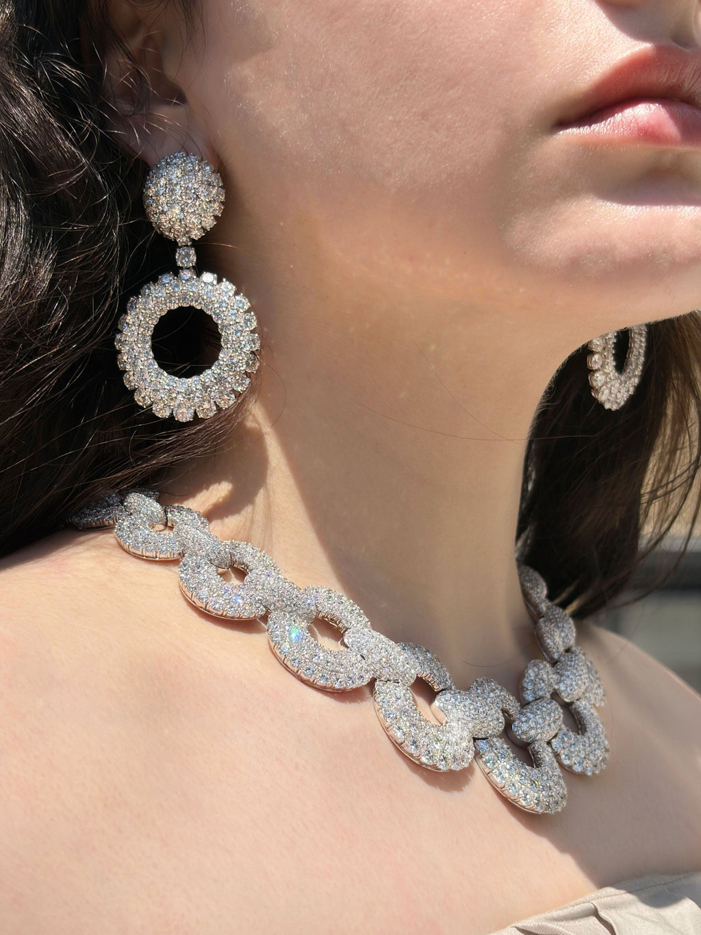 107ct Circle Link Diamond Necklace