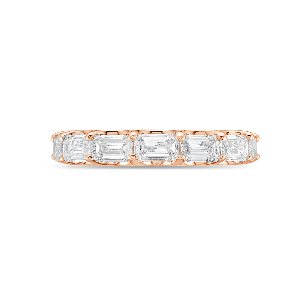 Lab Grown Emerald East West Eternity Band