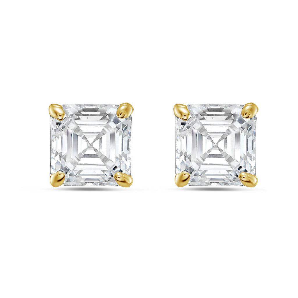 Lab Grown Asscher Diamond Studs