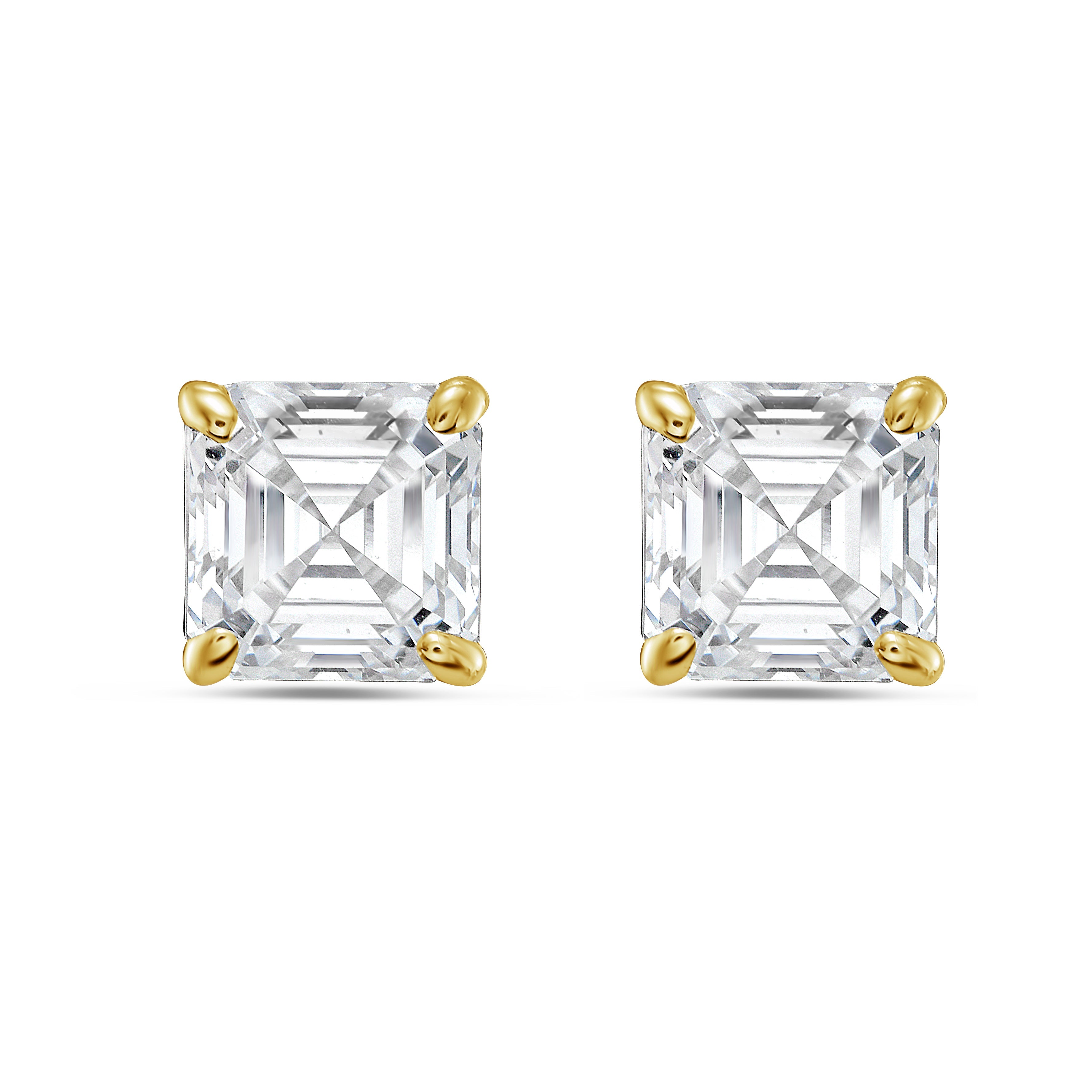 Lab Grown Asscher Diamond Studs
