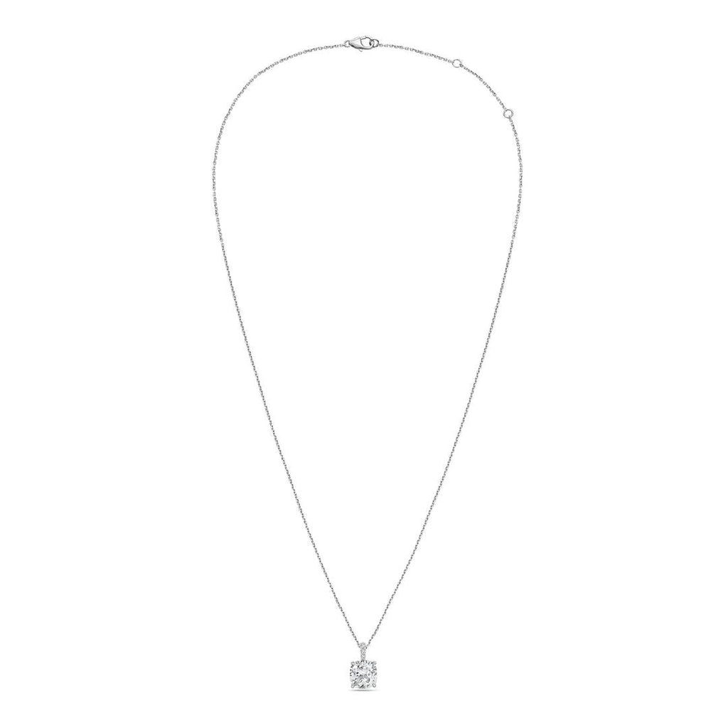 Lab-Grown Cushion Diamond Pendant with Diamond Bail