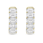 Lab Grown Emerald Diamond Hoop Earrings - 0.75"