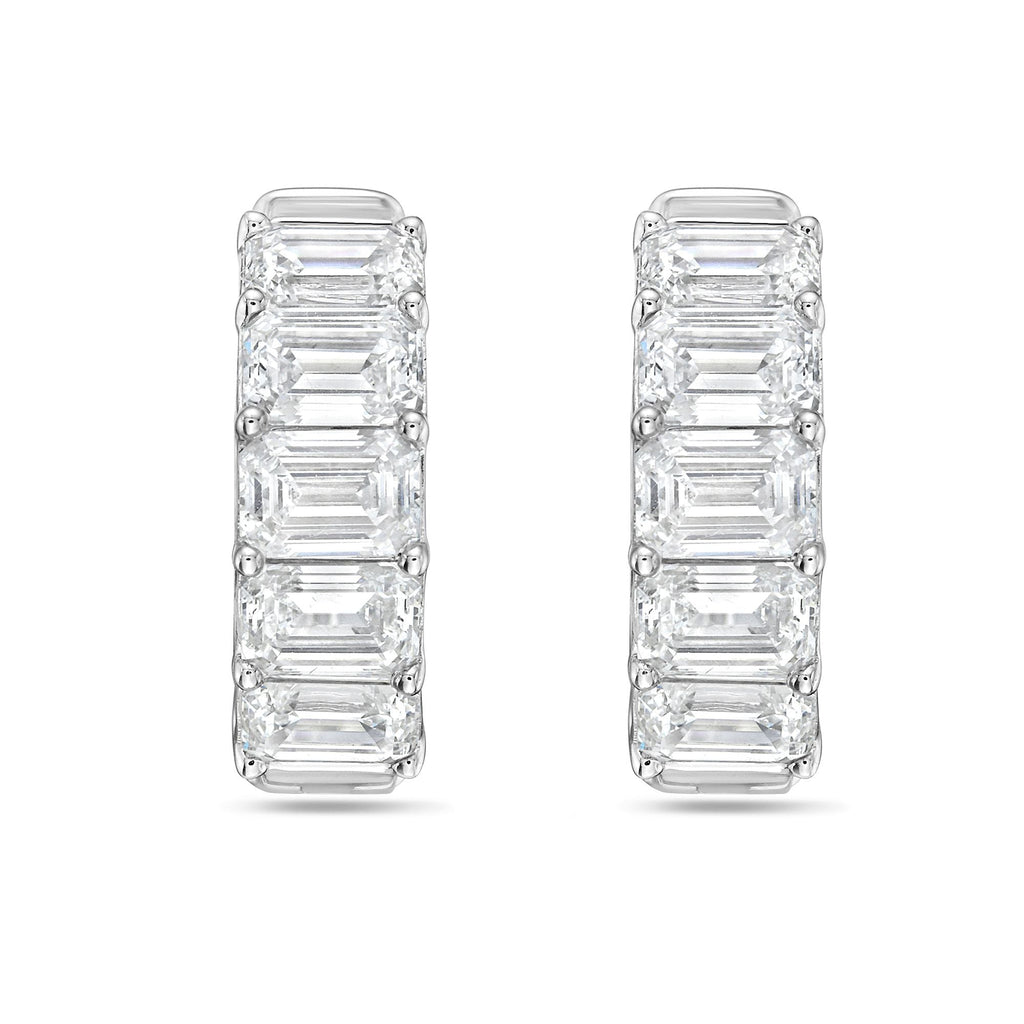 Lab Grown Emerald Diamond Hoop Earrings - 0.50"