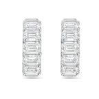 Lab Grown Emerald Diamond Hoop Earrings - 0.50"