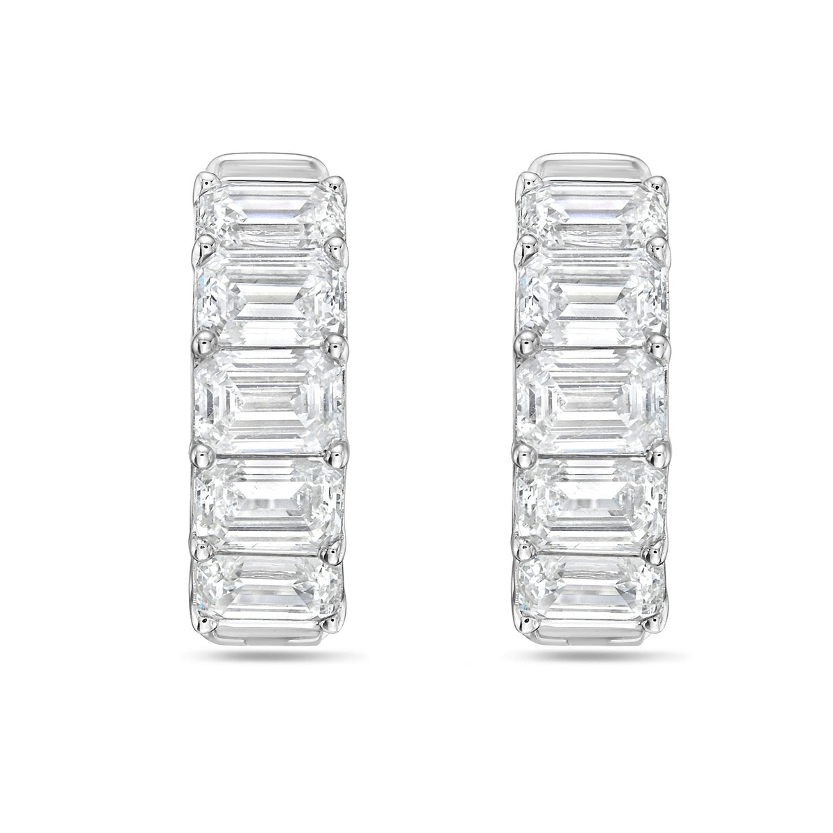 Lab Grown Emerald Diamond Hoop Earrings - 0.50"