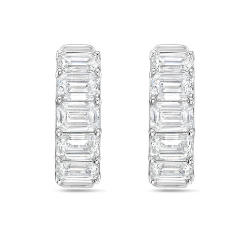 Lab Grown Emerald Diamond Hoop Earrings - 0.50"