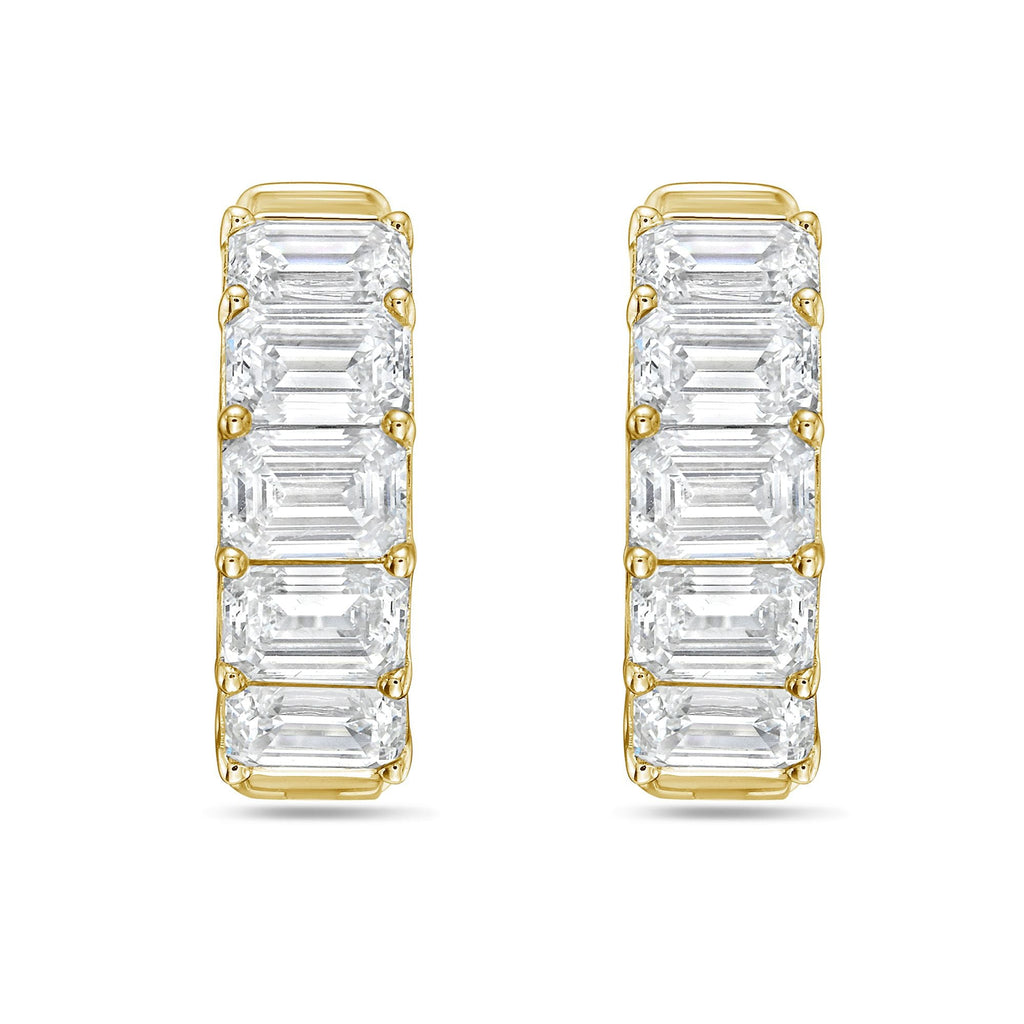 Lab Grown Emerald Diamond Hoop Earrings - 0.50"