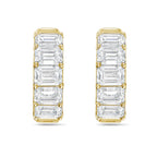 Lab Grown Emerald Diamond Hoop Earrings - 0.50"