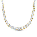 110 Cts Custom Cut Lab Diamond Riviera Tennis Necklace