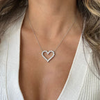 Lab Grown Open Heart Diamond Pendant