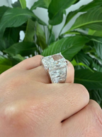 Lab Grown Radiant Ring with Radiant Trapezoids
