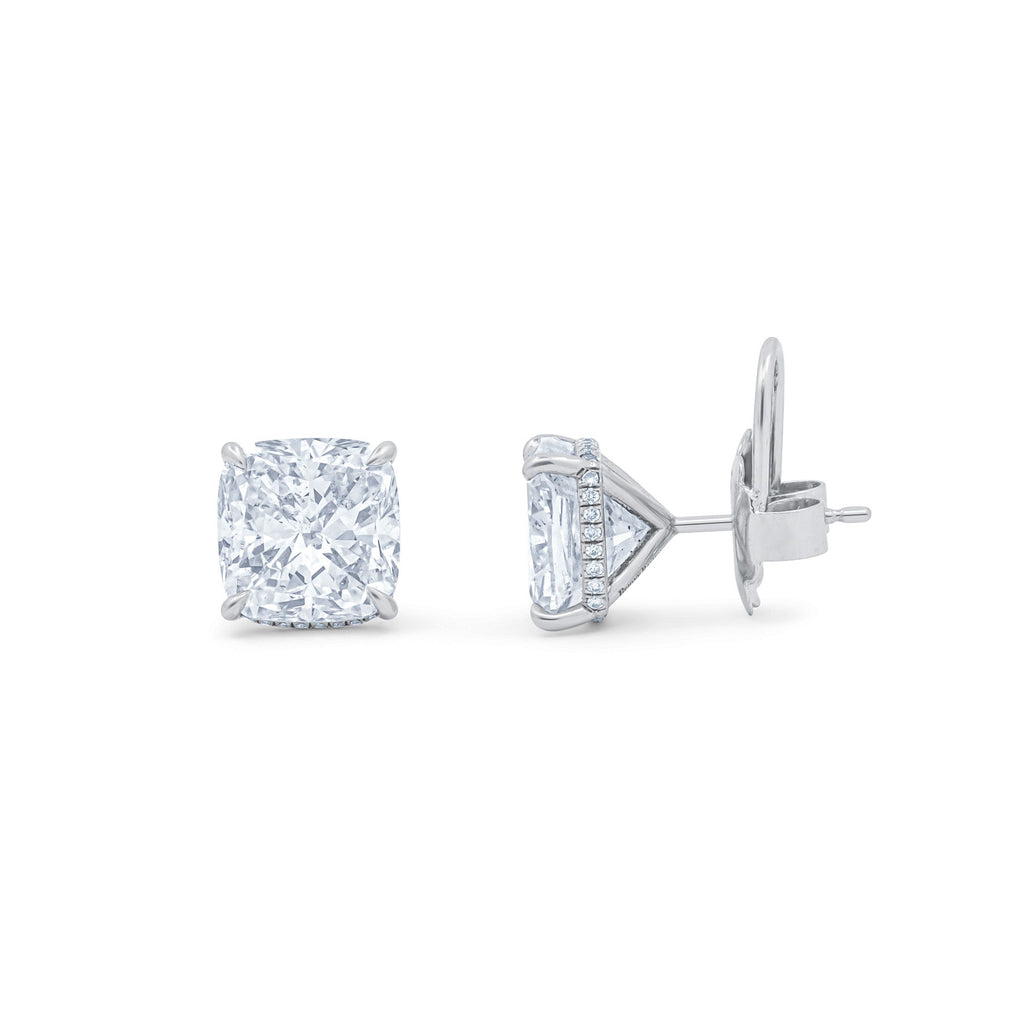 10.53cts Cushion Diamond Stud Earrings