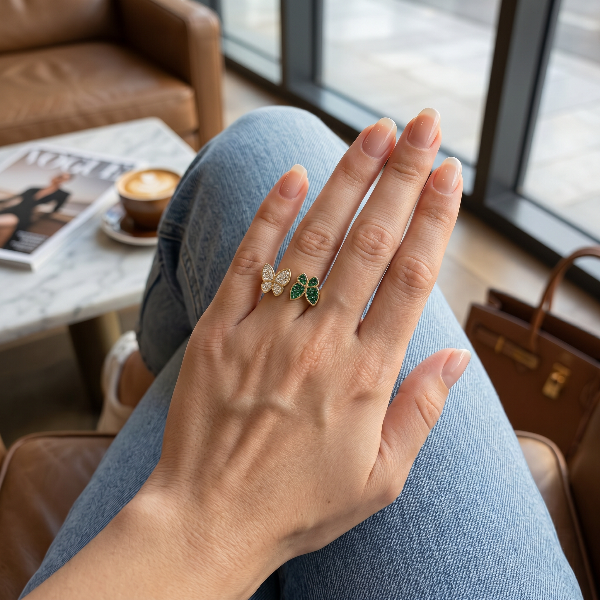 Butterfly Duet Ring