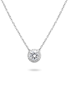 Roman And Jules Pave Diamond Halo Semi Mount Necklace MN807C-1