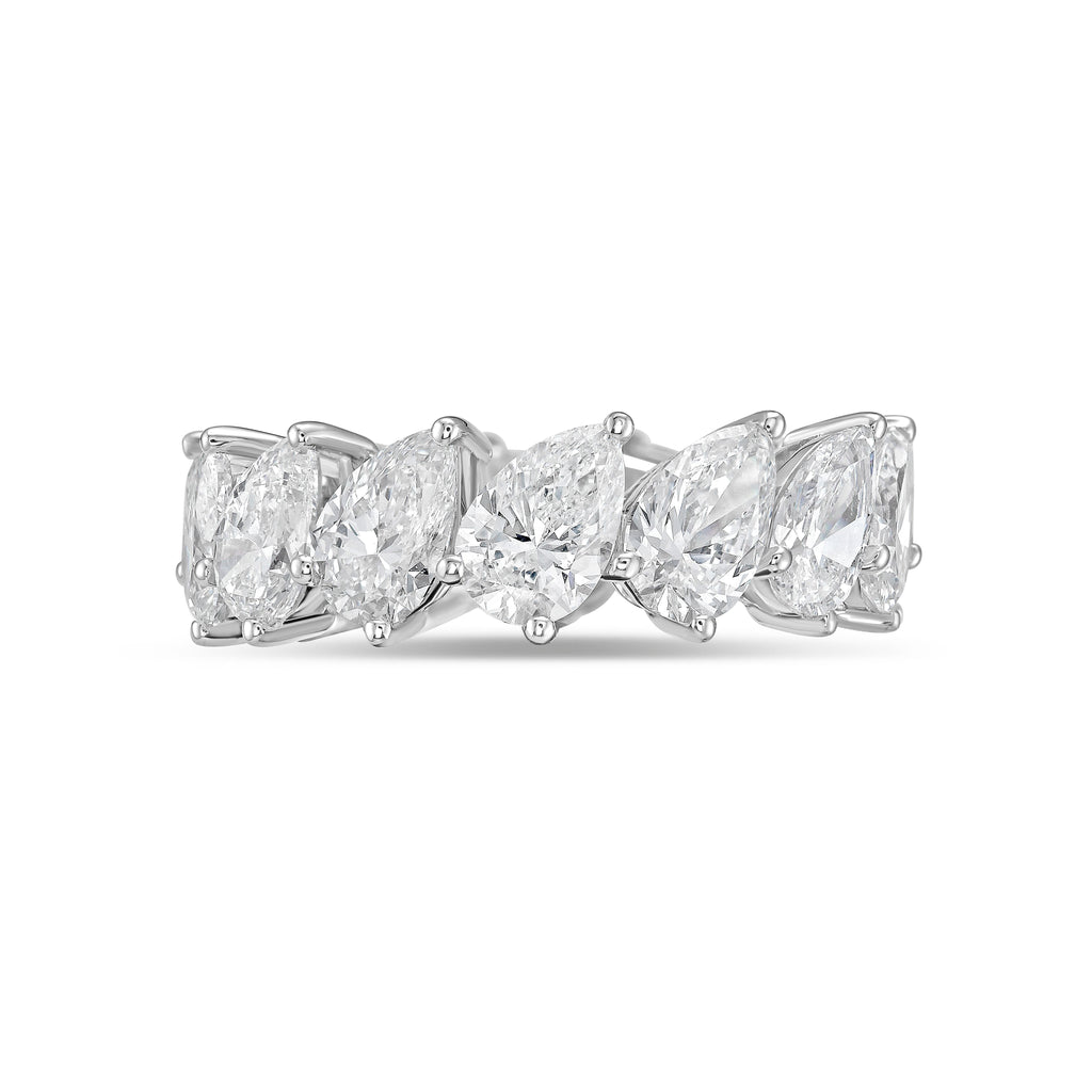 Lab Grown Slanted Pear Eternity Band