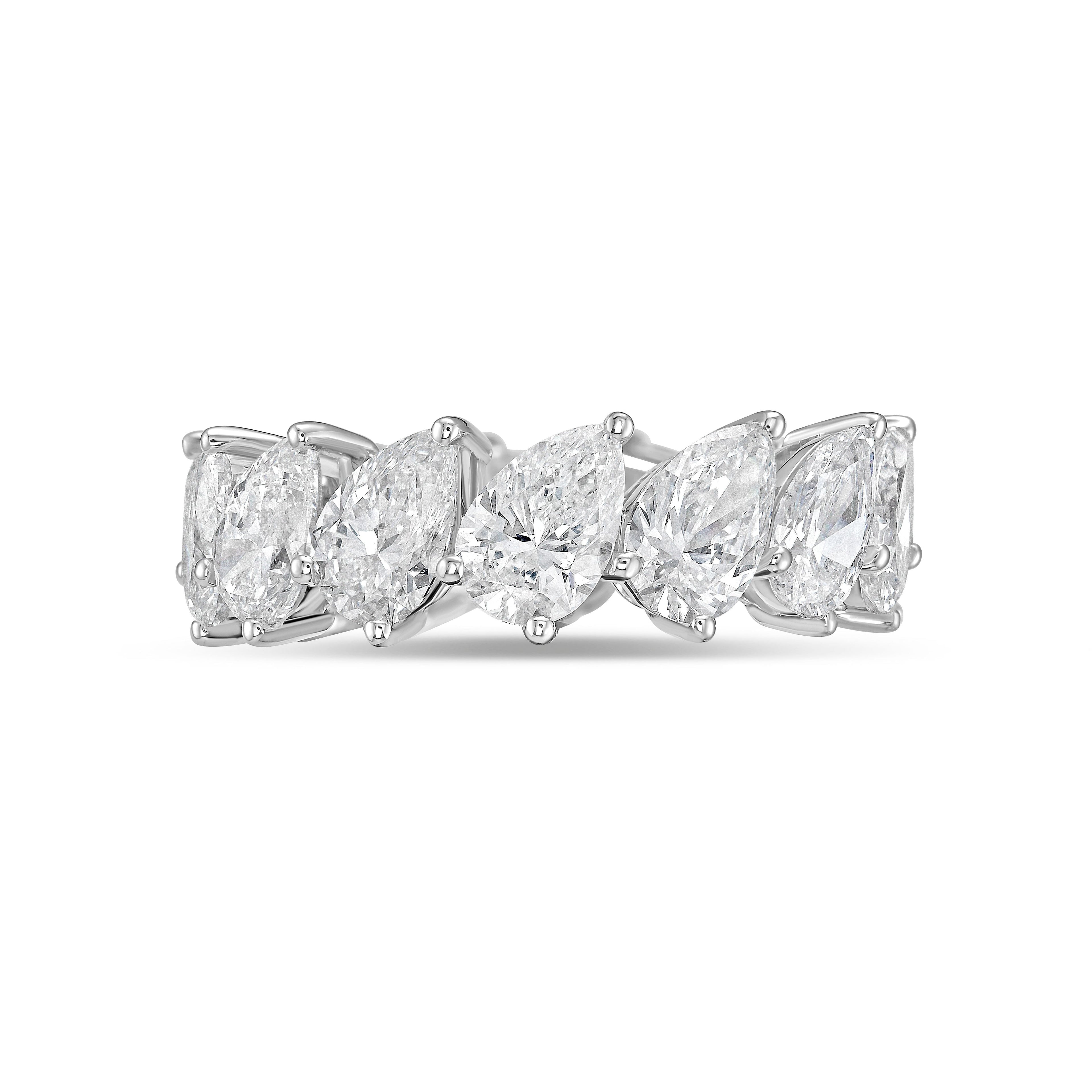 Lab Grown Slanted Pear Eternity Band