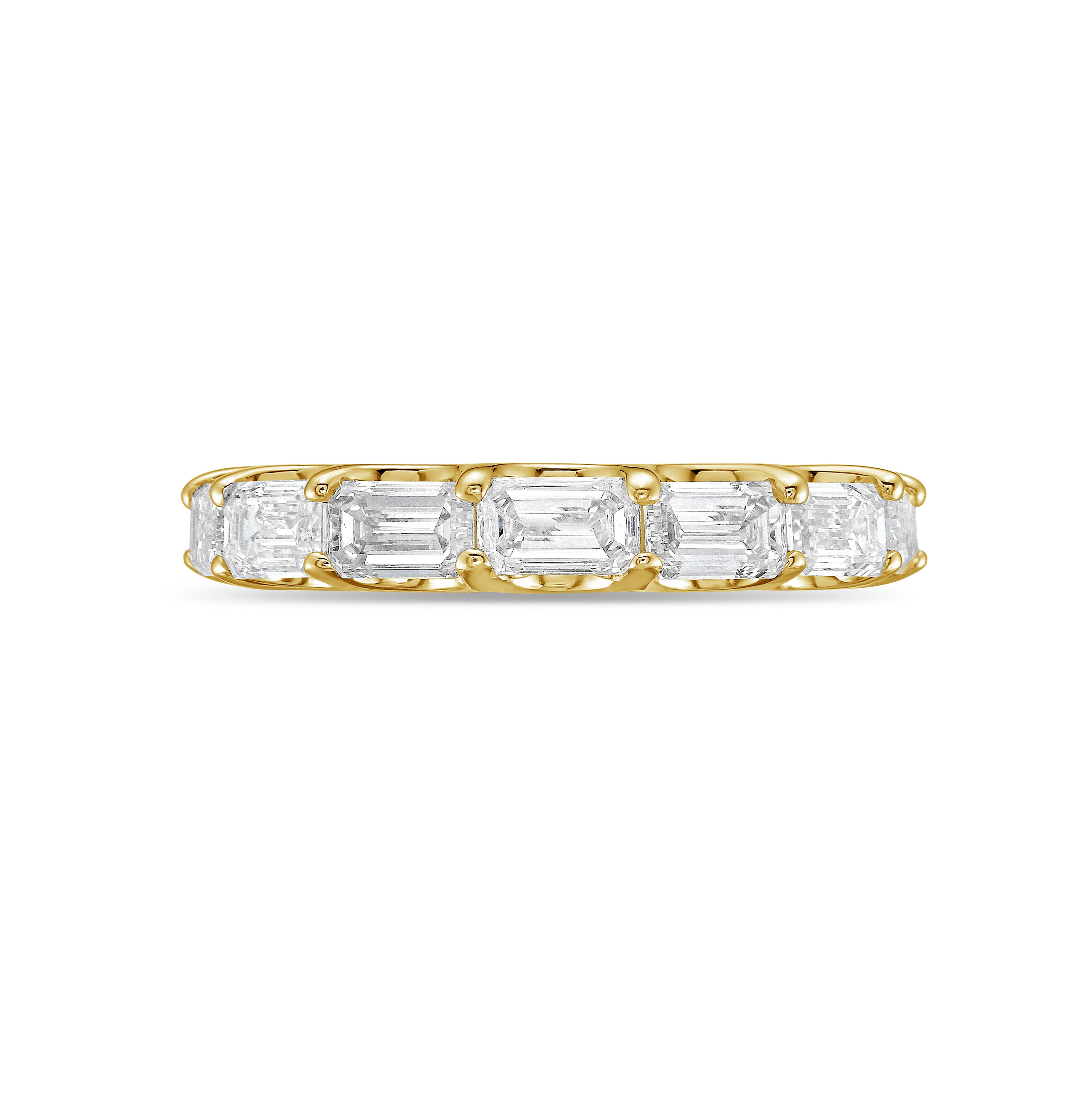 Lab Grown Emerald East West Eternity Band