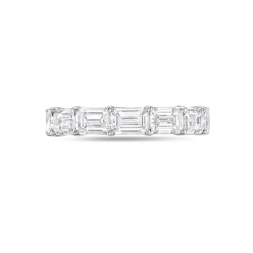 Lab Grown Emerald East West Eternity Band