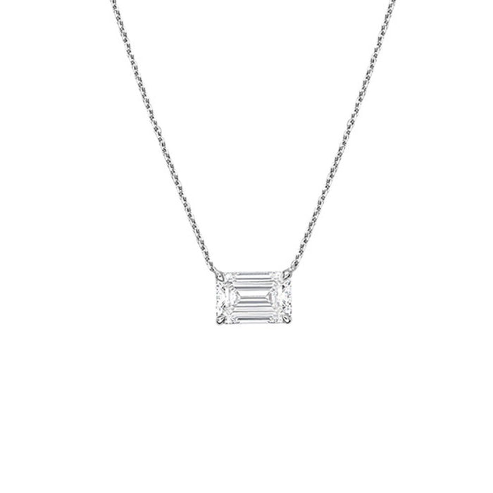 Lab Grown Diamond East-West Emerald Diamond Pendant
