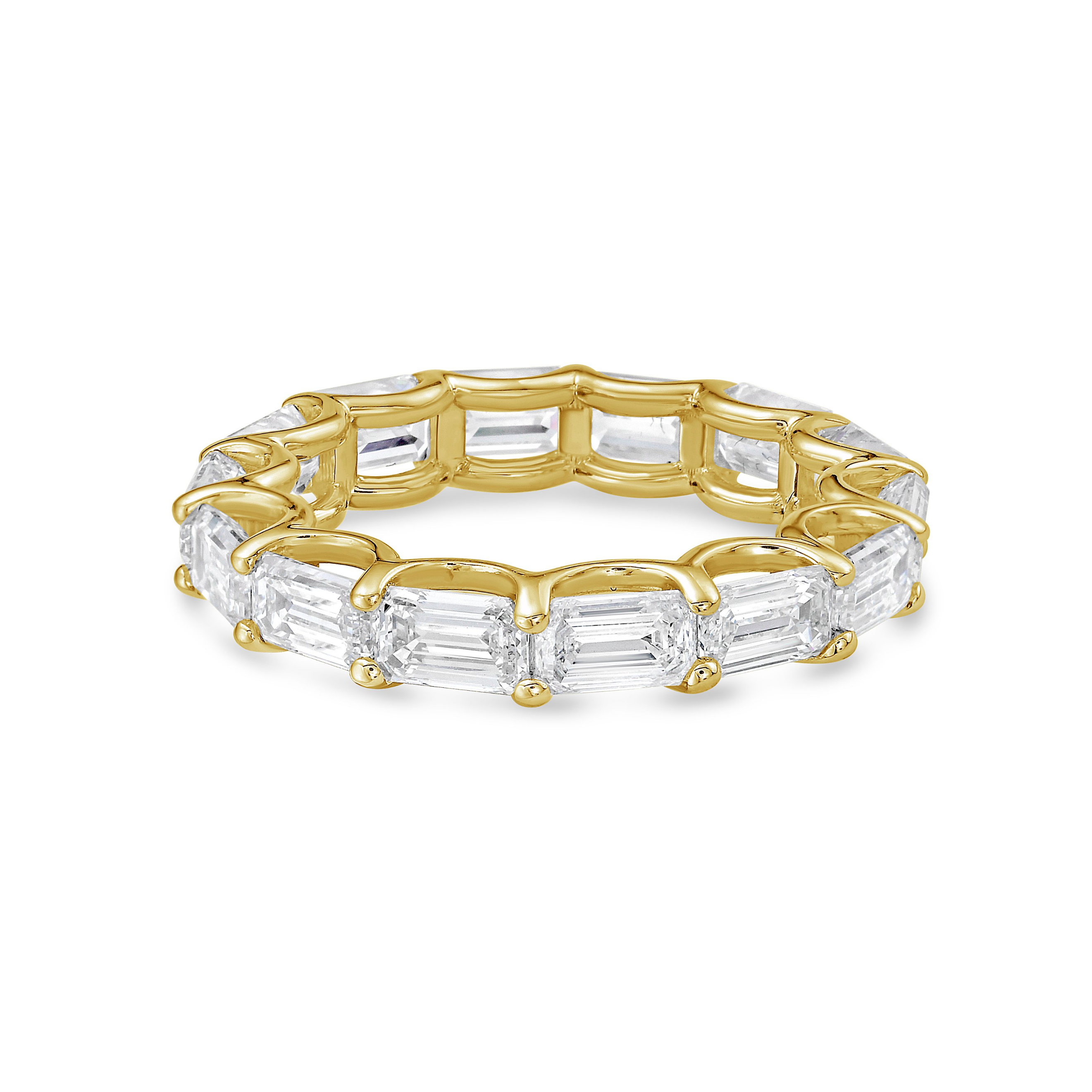 Lab Grown Emerald East West Eternity Band
