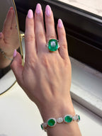 15.85ct Zambian Emerald Three-Stone Ring