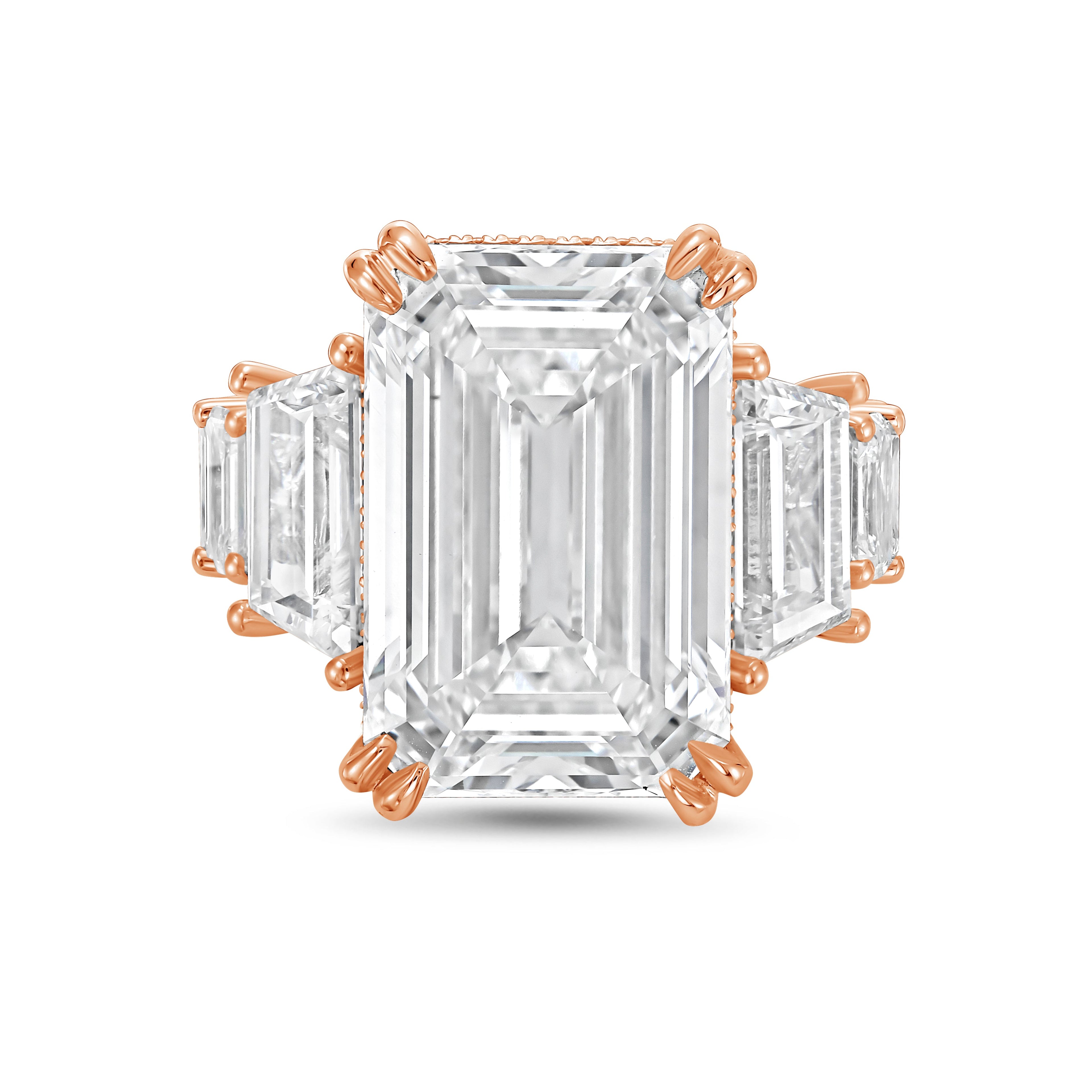 Lab-Grown Emerald Cut Diamond Fashion Ring, 18K Gold