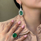 15.85ct Zambian Emerald Three-Stone Ring