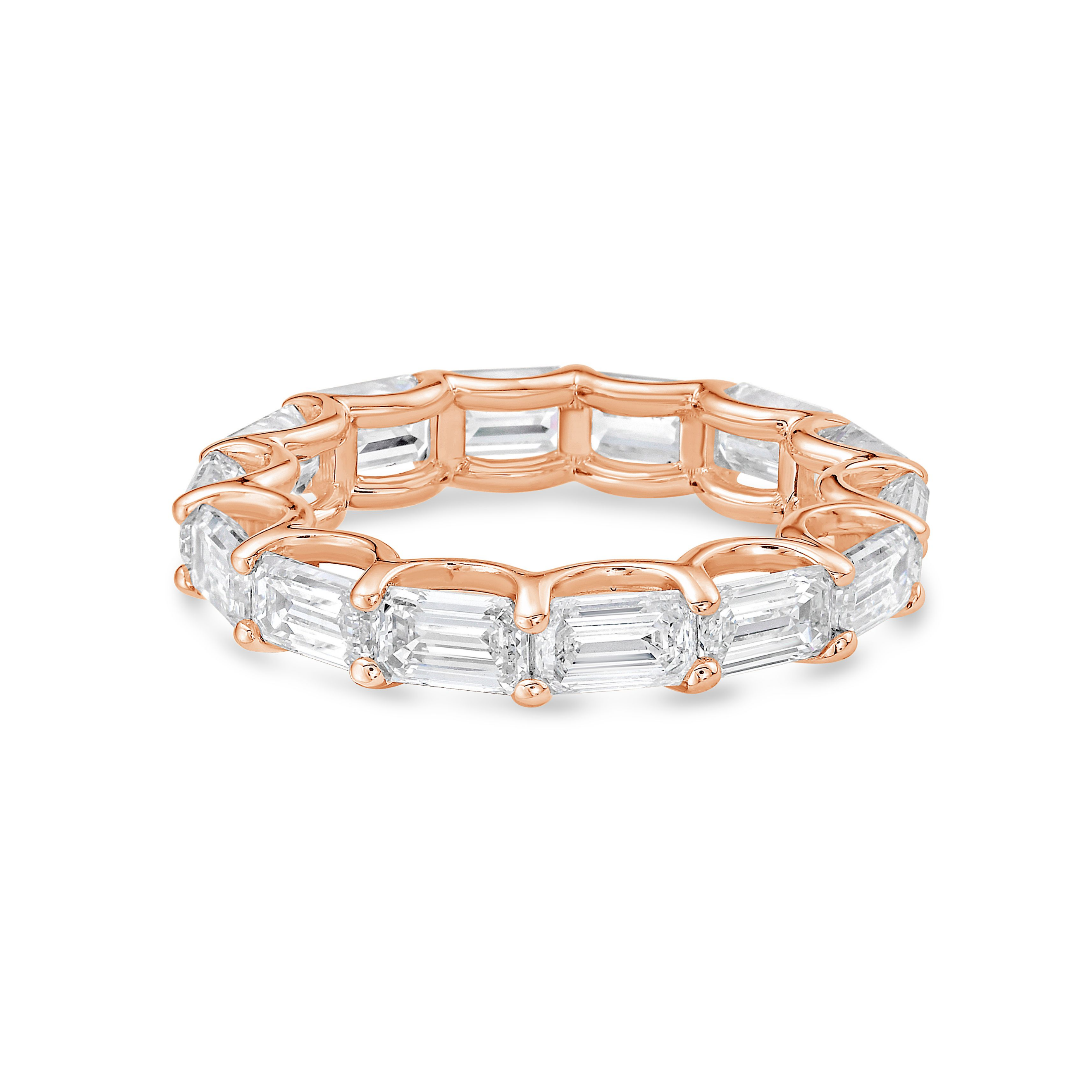 Lab Grown Emerald East West Eternity Band
