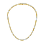 Lab Grown Emerald Bezel Tennis Necklace