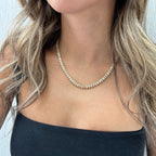 Lab Grown Emerald Bezel Tennis Necklace
