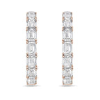 Lab Grown Emerald Diamond Hoop Earrings - 1.00"