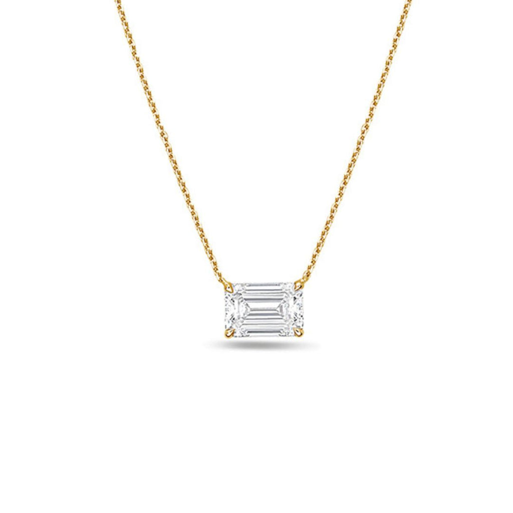 Lab Grown Diamond East-West Emerald Diamond Pendant